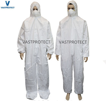 БПП Безопасная защитная одежда Печать 50GSM 60GSM 65GSM Tyvek Белые комбинезоны с капюшоном