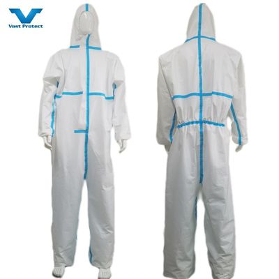 Взрослый CE Type4/5/6 Белый OEM защитный костюм с капюшоном с 30-дневным возвратами