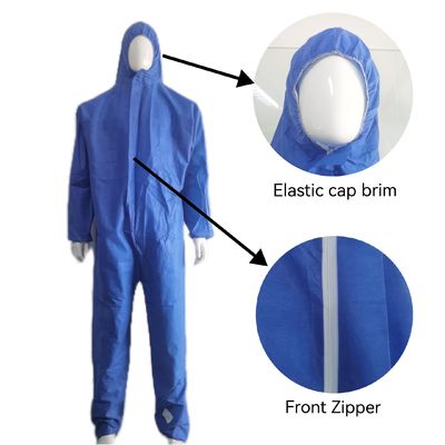 Защитная одежда CE Type5 6 PPE Kit Костюм SMS Нетканое одеяло без покрытия ног