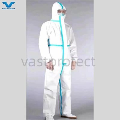 Специализированный S-5XL CE Type 4 5 6 50GSM-70GSM Микропористый промышленный одноразовый комбинезон