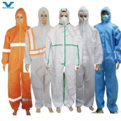 OEM CE Type4/5/6 Рабочая униформа с капюшоном одноразовый костюм с микропорной пленкой