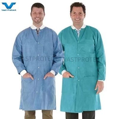 Аксессуары маркировки унисекс одноразовый лабораторный пальто нетканая куртка для пищевой промышленности OEM