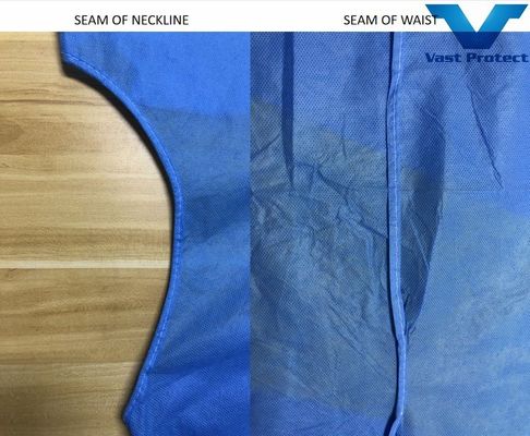 VASTPROTECT-501 Одноразовые хирургические халаты Легкая изолирующая одежда Медицинская помощь Защитные плазменные трикотажные манжеты СЕ сертификация