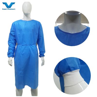 Одноразовые хирургические платья VASTPROTECT-501 SMS Нетканая ткань 45GSM Level1/2/3 Антистатические гипоаллергенные вязаные манжеты Профилактика инфекций