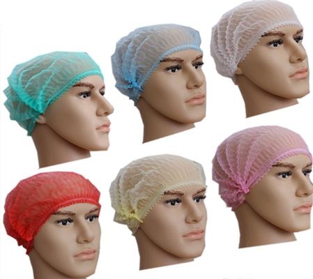 18&quot; 21&quot; нетканый PP Single Double Elastic Clip Strip Bouffant Hairnet Mob Cap Цвет выбор Белый