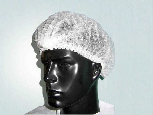 Одноразовые нетканые PP клип ленты Bouffant Hairnet Mob Cap с одноразовым или двойным эластичным