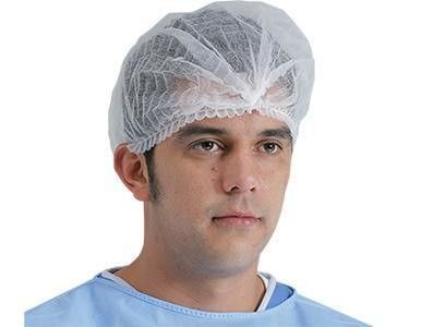 Одноразовые нетканые PP клип ленты Bouffant Hairnet Mob Cap с одноразовым или двойным эластичным