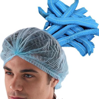 Одноразовые нетканые PP клип ленты Bouffant Hairnet Mob Cap с одноразовым или двойным эластичным