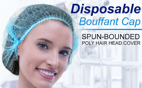 15GSM V101 одноразовая нетканая PP клип лента Bouffant Hairnet Mob Cap с эластичным