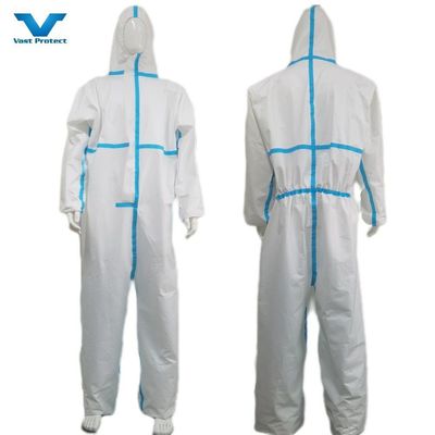 Водонепроницаемый костюм VASTPROTECT-609 с капюшоном, белый микропорный костюм для промышленной защиты