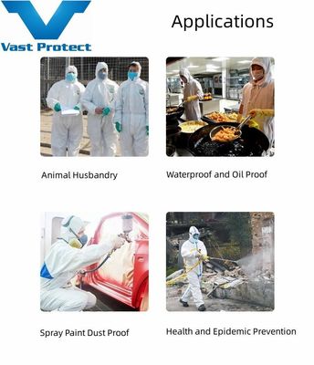 VASTPROTECT-604 PP PE Белый одноразовый костюм типа 5 6