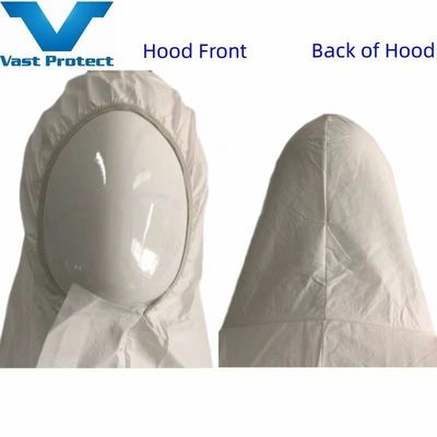 VASTPROTECT-608 Одноразовый белый микропорный комбинезон для легкого ношения и стойкости к жидкостям