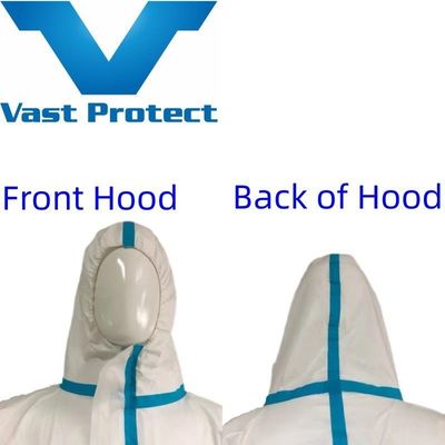VASTPROTECT-604 Антистатический одноразовый белый с голубой полосой