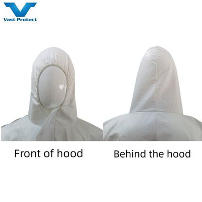 VASTPROTECT-608 Противобрызгивающие одноразовые микропористые комбинезоны с капюшоном без покрытия ног