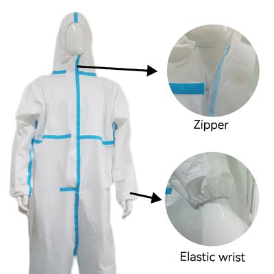 VASTPROTECT-604 Type4/5/6 Белые комбинезоны с капюшоном с палочкой без маски