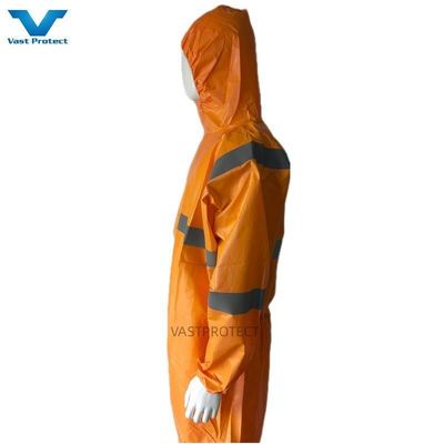 Тип CE 4/5/6 одноразовый двухцветный Tyvek с отражающими полосками и защитными