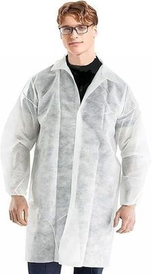 Белые одноразовые полипропиленовые лабораторные пальто размер M L XL 2XL для врачей медсестер в фиолетовом
