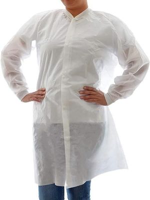 Белые одноразовые полипропиленовые лабораторные пальто размер M L XL 2XL для врачей медсестер в фиолетовом