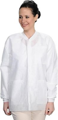 Белые одноразовые полипропиленовые лабораторные пальто размер M L XL 2XL для врачей медсестер в фиолетовом
