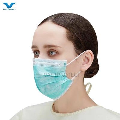 Синяя одноразовая пылевая маска с сертификатом ISO13485 Earloop Typeiir 3ply Face Mask