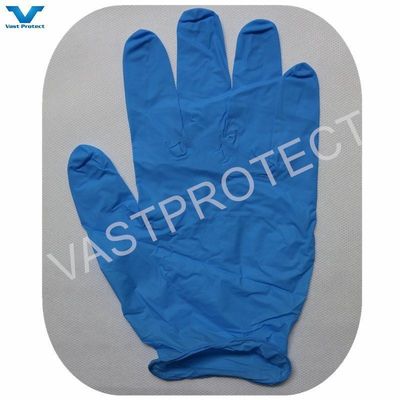 9 дюймовые голубые порошковые одноразовые Nitrile перчатки из чистого Nitrile с ISO