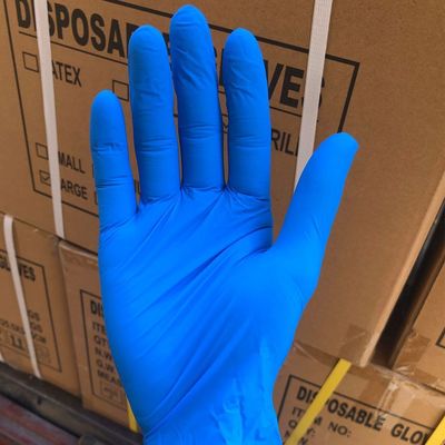 9 дюймовые голубые порошковые одноразовые Nitrile перчатки из чистого Nitrile с ISO