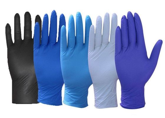 9 дюймовые голубые порошковые одноразовые Nitrile перчатки из чистого Nitrile с ISO