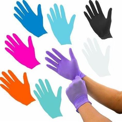 Протягивающиеся проницаемые одноразовые нитрильные экзаменационные перчатки с печатью логотипа